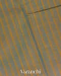 Steel Grey Striped Kanchipuram Cotton Saree