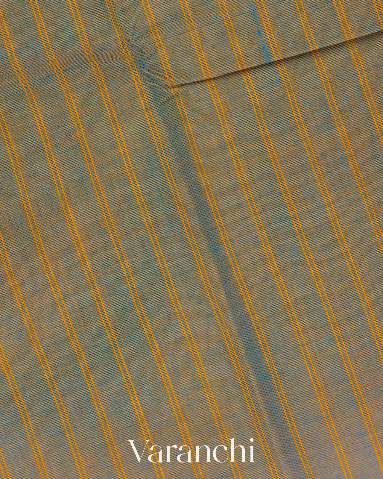 Steel Grey Striped Kanchipuram Cotton Saree