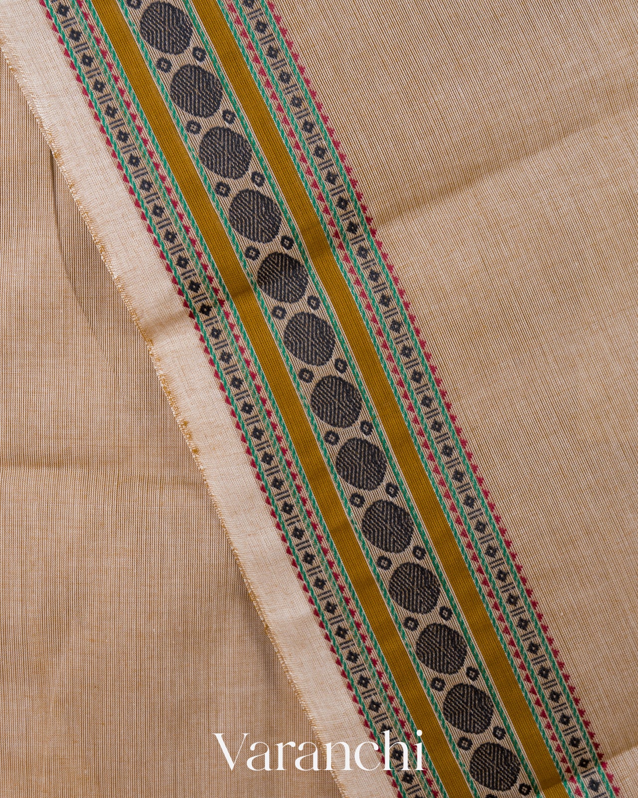 Sand Beige Pure Kanchipuram Cotton Saree