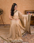 Sand Beige Pure Kanchipuram Cotton Saree