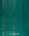 Teal Green Pure Kanchipuram Silk Cotton Sare