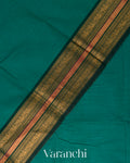 Teal Green Pure Kanchipuram Silk Cotton Sare