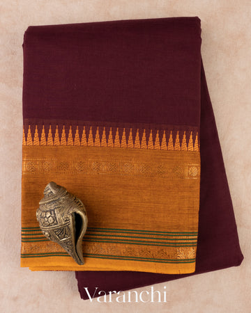 Deep Maroon Pure Kanchipuram Cotton Saree  