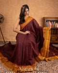 Deep Maroon Pure Kanchipuram Cotton Saree  