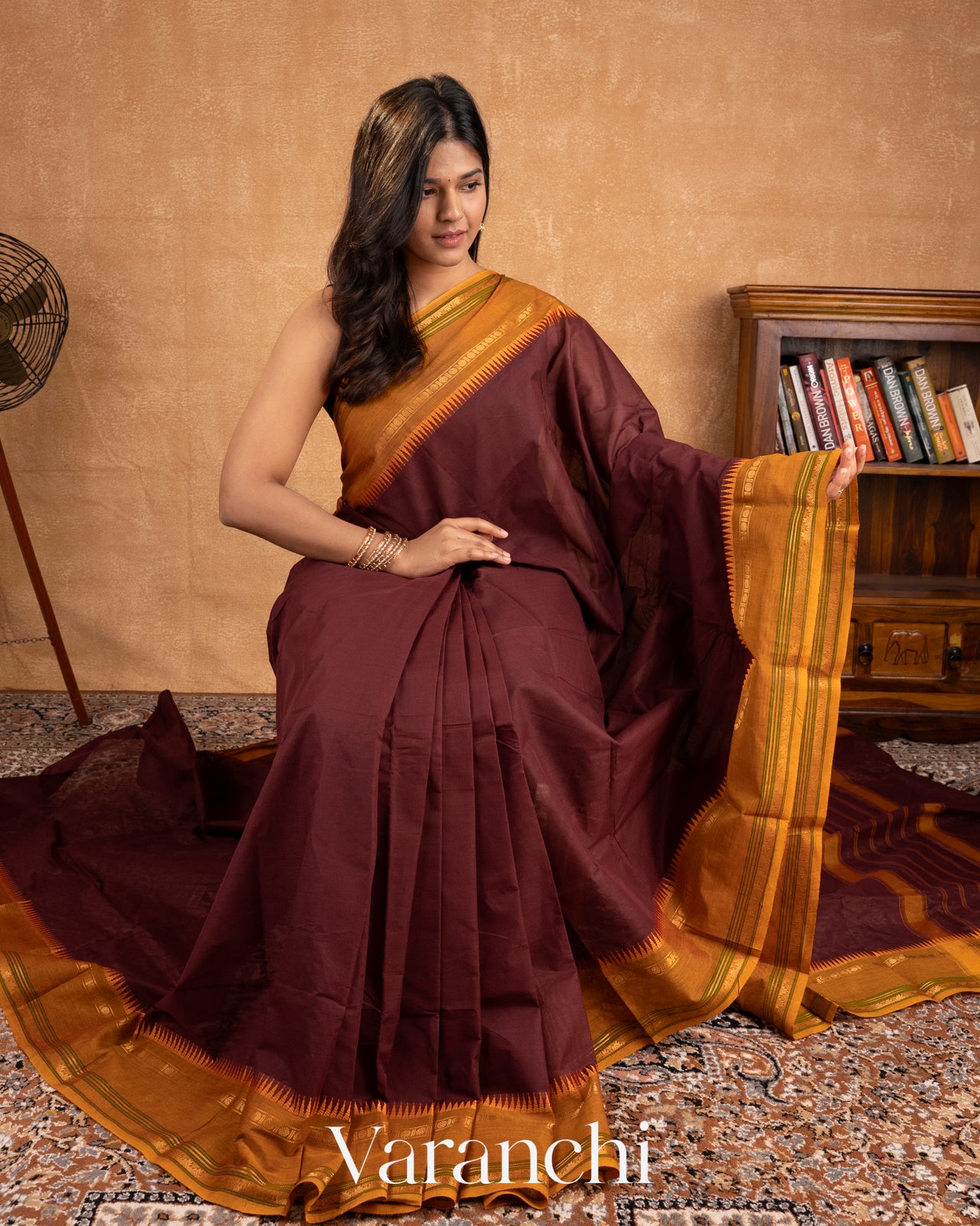 Deep Maroon Pure Kanchipuram Cotton Saree  
