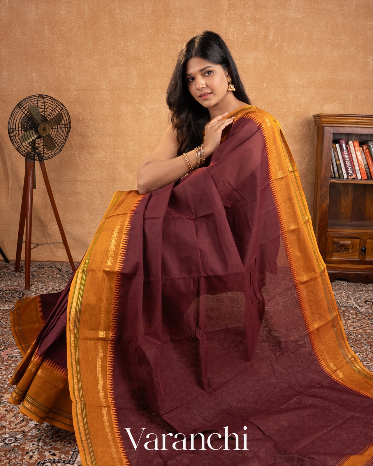 Deep Maroon Pure Kanchipuram Cotton Saree  