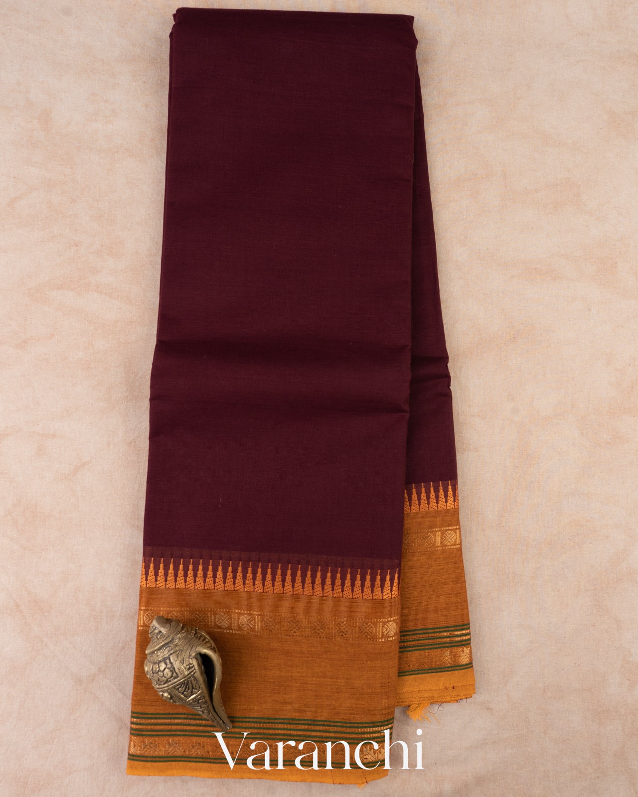 Deep Maroon Pure Kanchipuram Cotton Saree  
