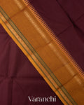Deep Maroon Pure Kanchipuram Cotton Saree  