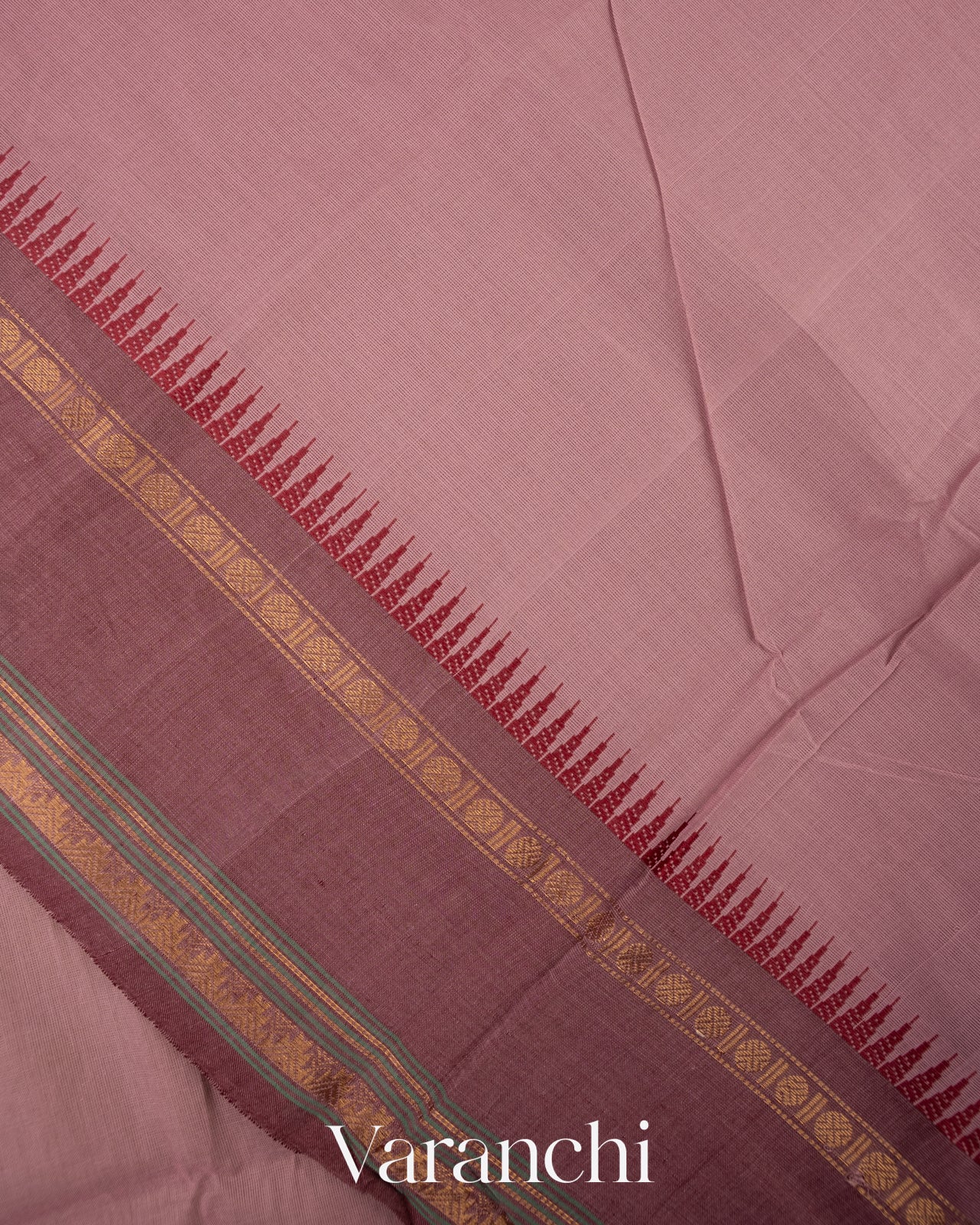 Dusty Mauve Pure Kanchipuram Cotton Saree