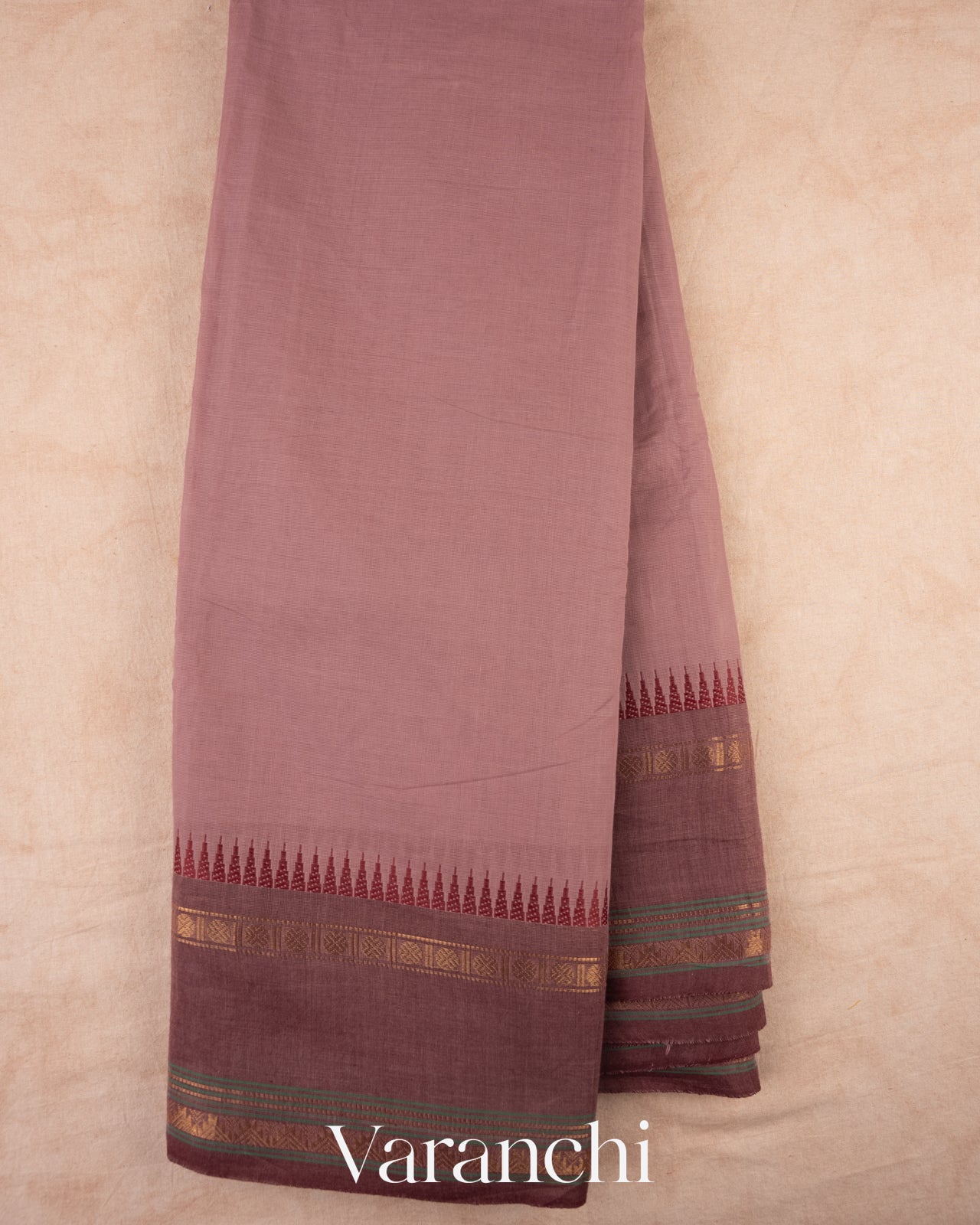 Dusty Mauve Pure Kanchipuram Cotton Saree