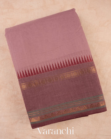 Dusty Mauve Pure Kanchipuram Cotton Saree