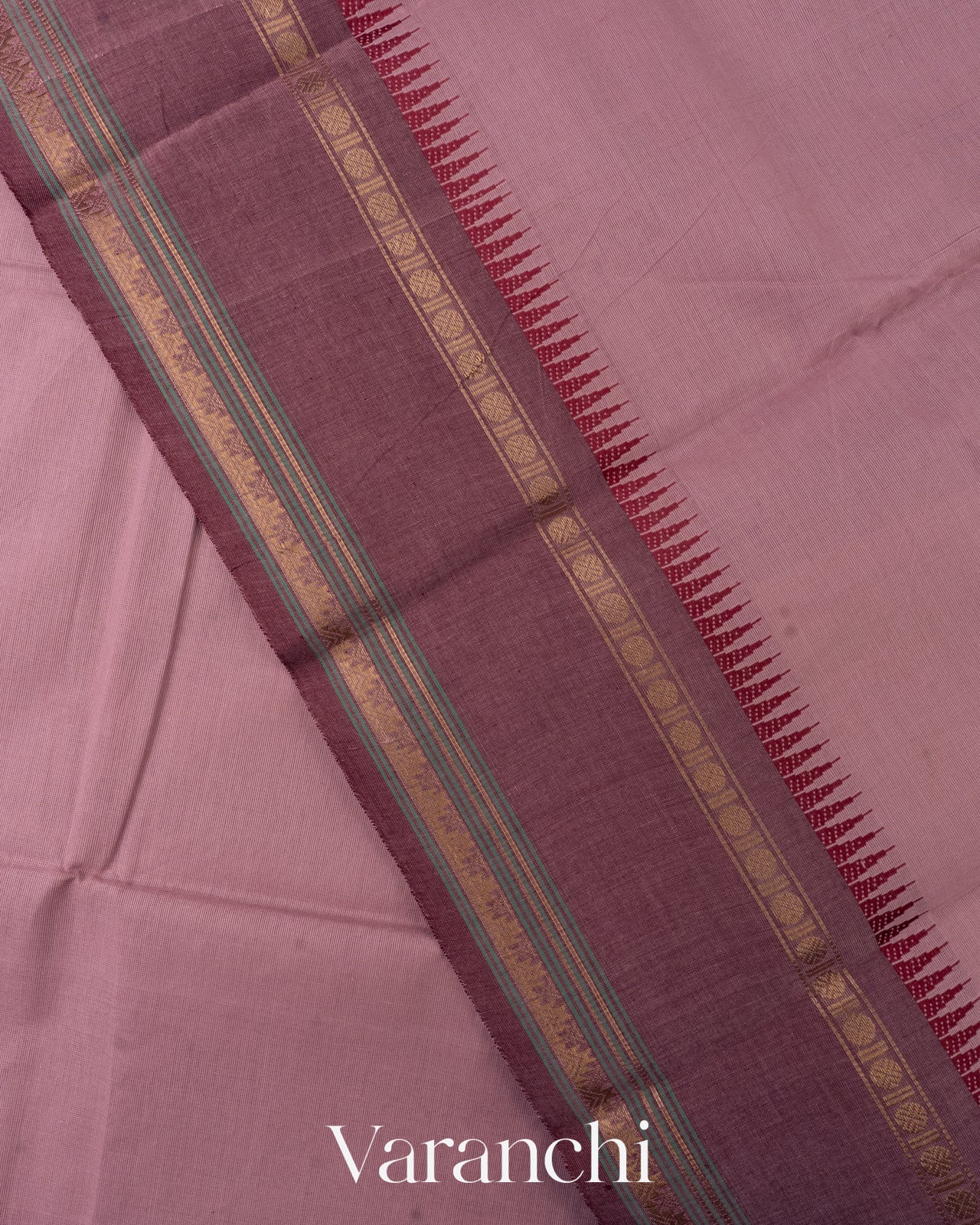 Dusty Mauve Pure Kanchipuram Cotton Saree