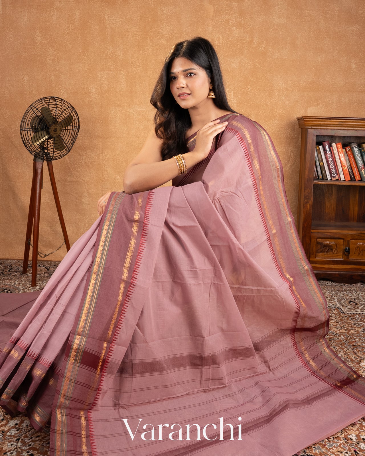 Dusty Mauve Pure Kanchipuram Cotton Saree