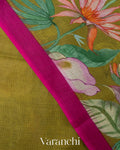 Mehendi Green Digital Printed Kota Cotton Saree  
