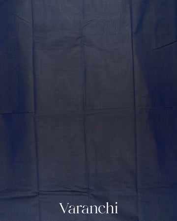 Deep Navy Blue Pure Kanchipuram Cotton Saree 