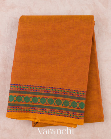 Saffron Orange Pure Kanchipuram Cotton Saree