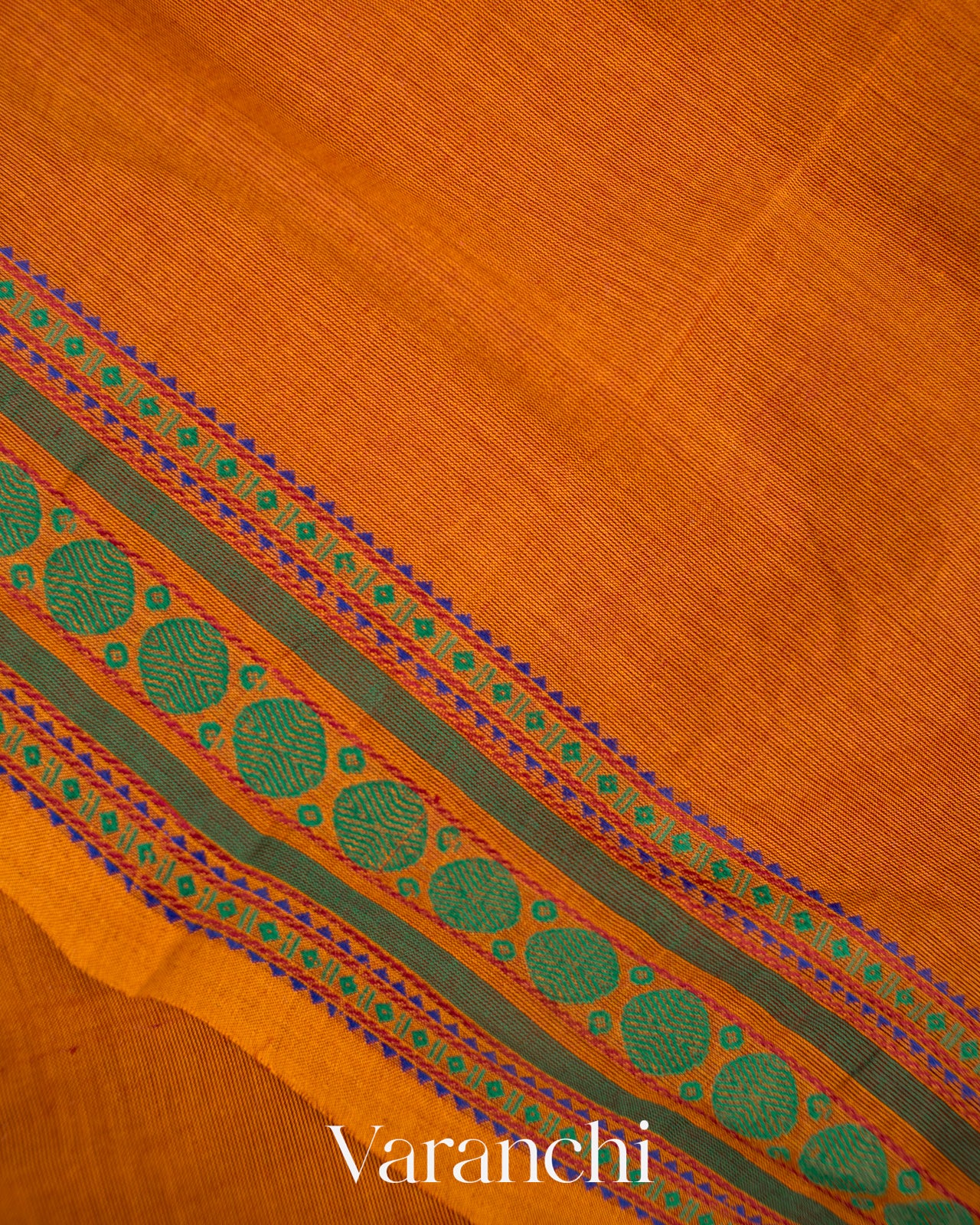 Saffron Orange Pure Kanchipuram Cotton Saree