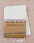 Ivory White Kanchipuram Cotton Saree