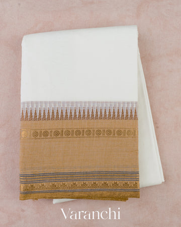 Ivory White Kanchipuram Cotton Saree