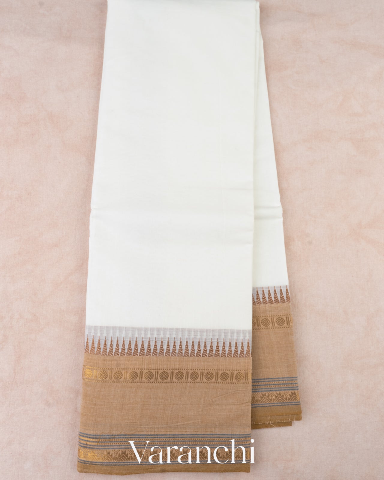 Ivory White Kanchipuram Cotton Saree