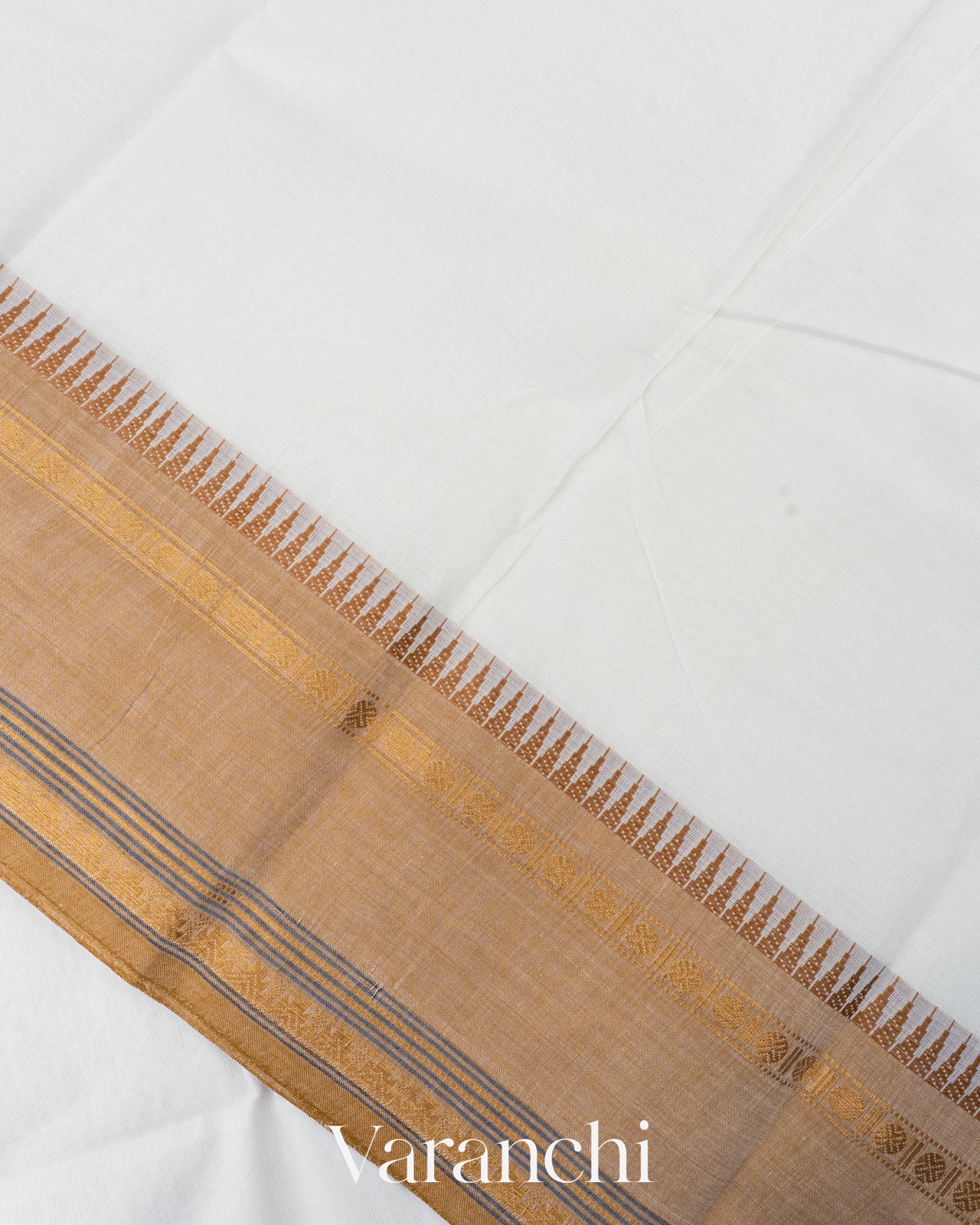 Ivory White Kanchipuram Cotton Saree
