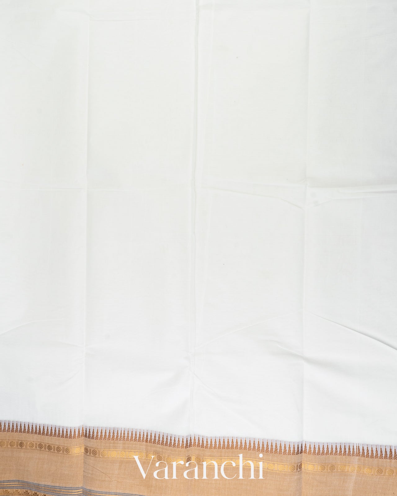 Ivory White Kanchipuram Cotton Saree