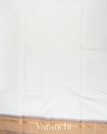 Ivory White Kanchipuram Cotton Saree