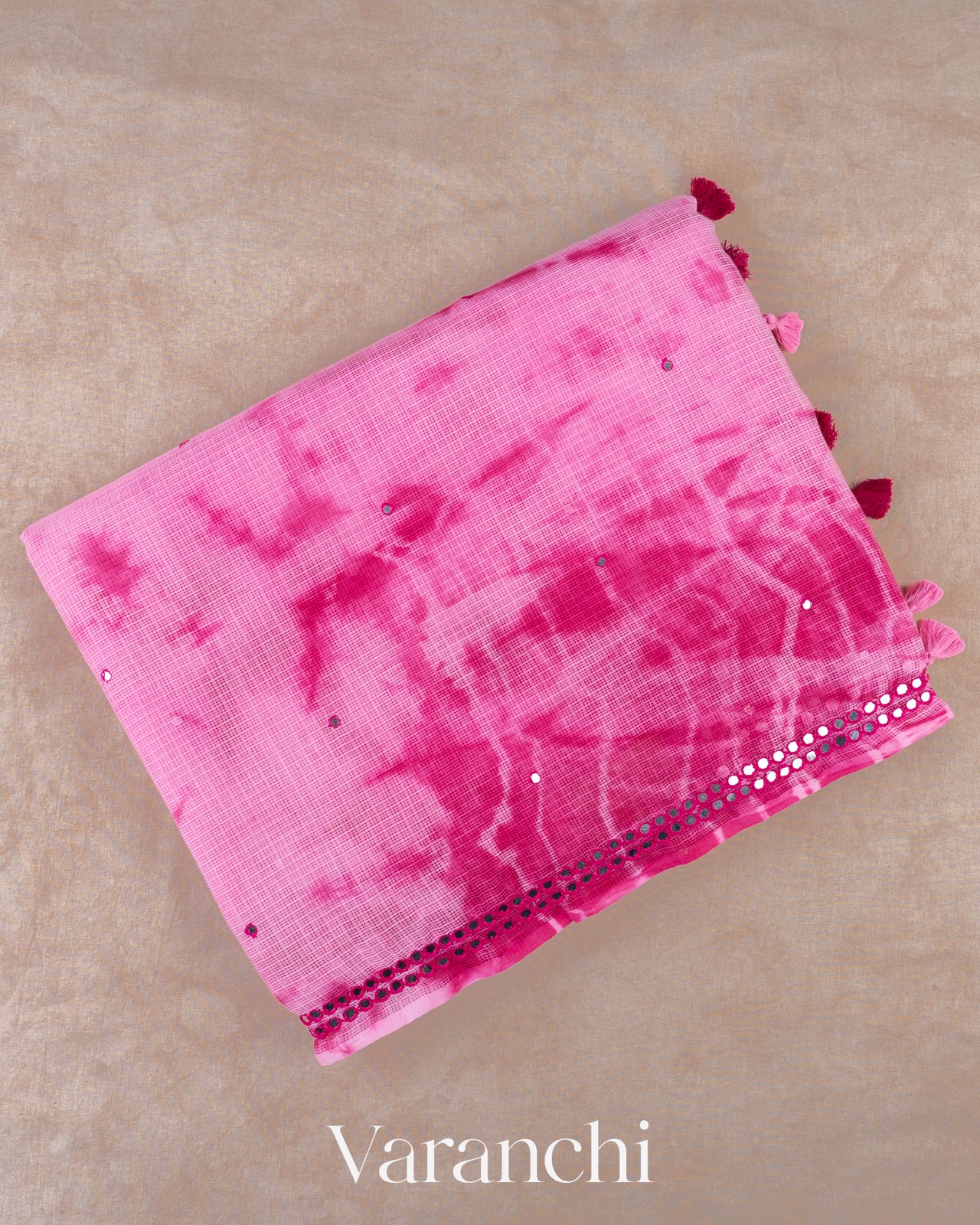 Candy Pink Katan Cotton Saree