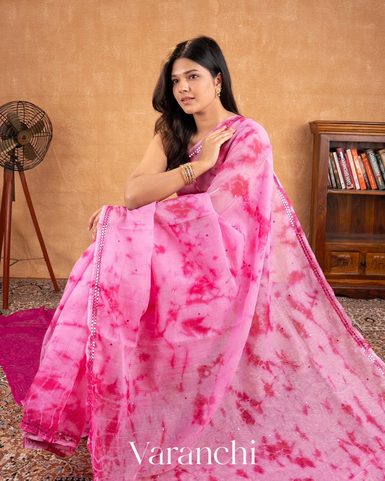 Candy Pink Katan Cotton Saree