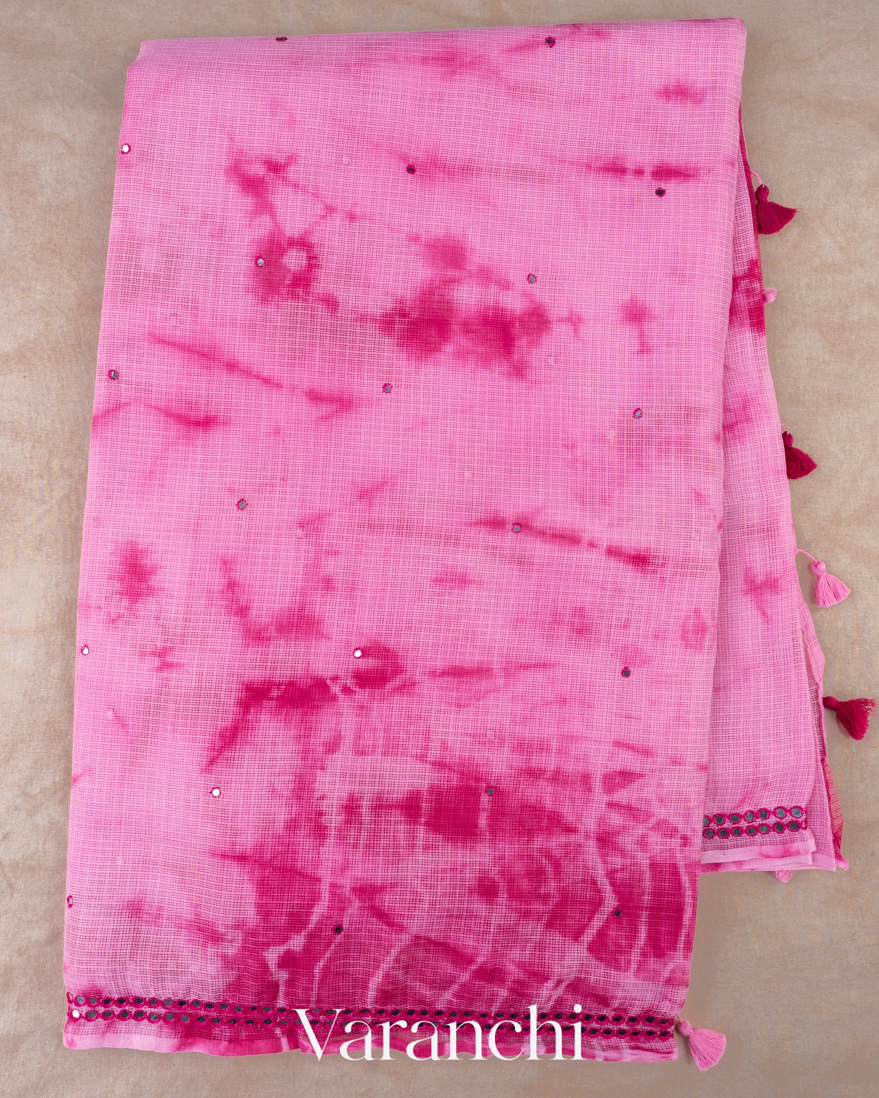 Candy Pink Katan Cotton Saree
