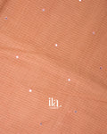 Light Muted Coral  Mirror Embroidered Pure Kota Cotton Saree 