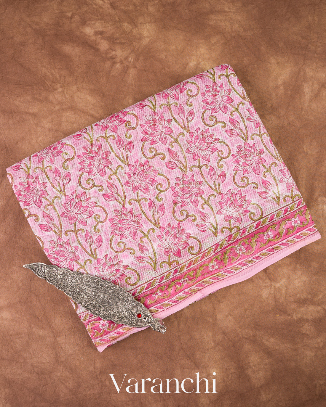 Baby Pink Kota Cotton Saree