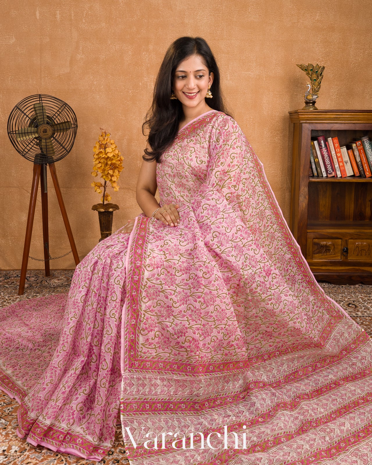 Baby Pink Kota Cotton Saree