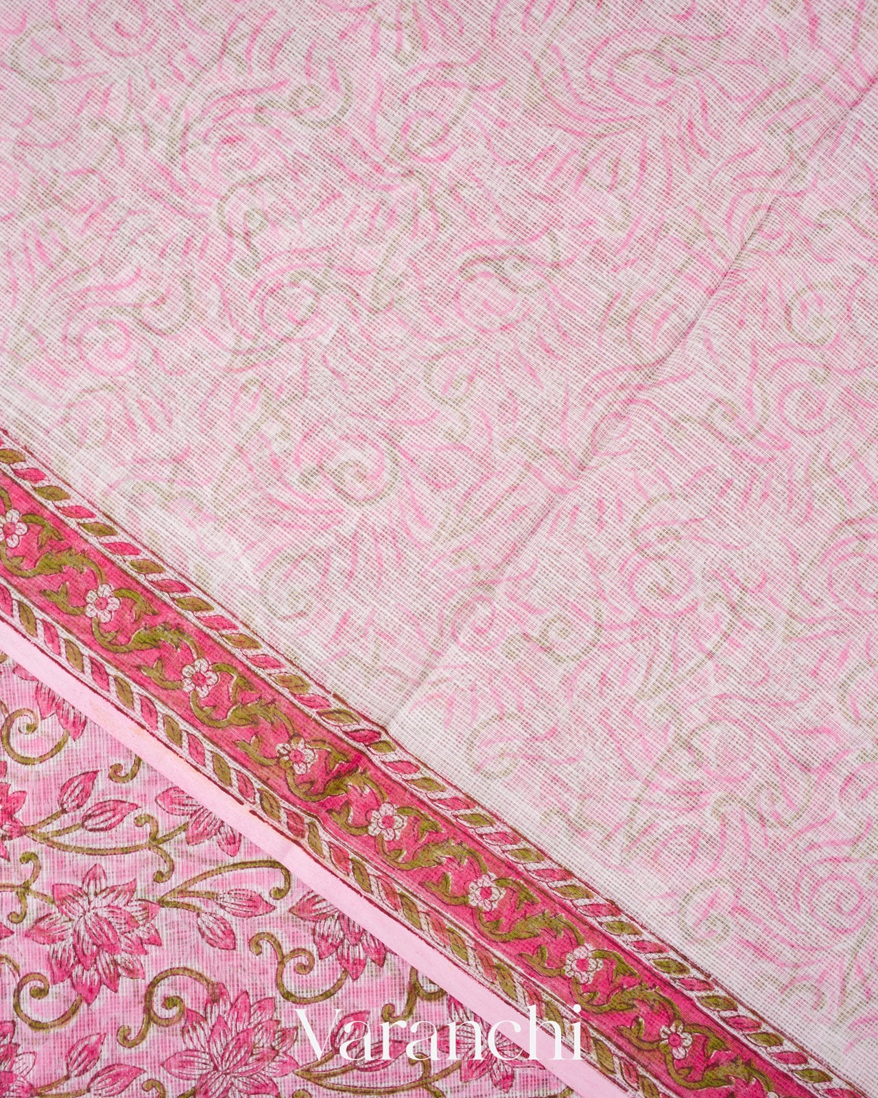 Baby Pink Kota Cotton Saree