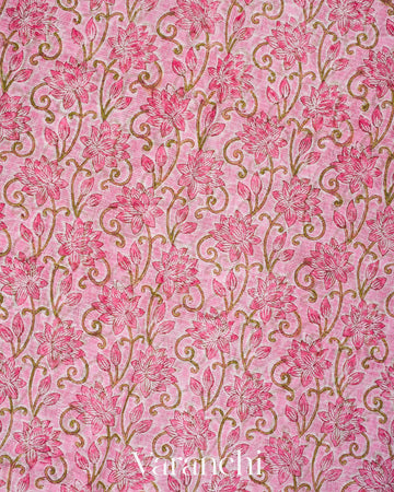 Baby Pink Kota Cotton Saree