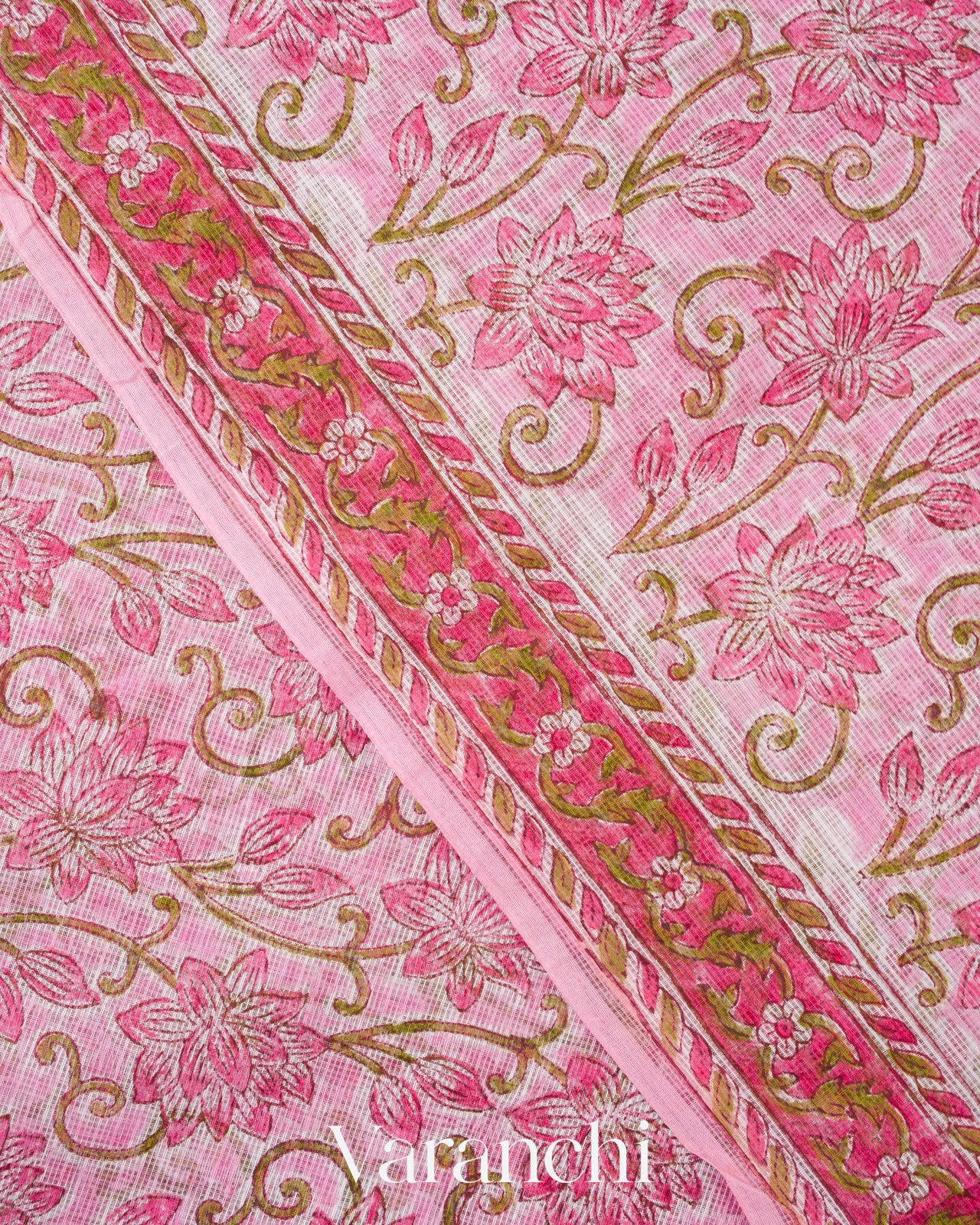 Baby Pink Kota Cotton Saree
