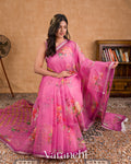 Lotus Pink Digital Printed Kota Cotton Saree