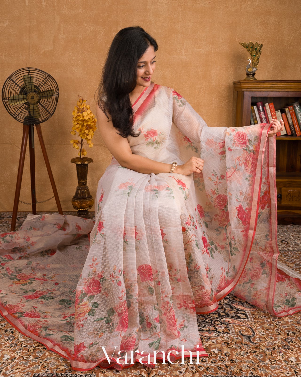 Soft Off-White Kota Silk Cotton Saree
