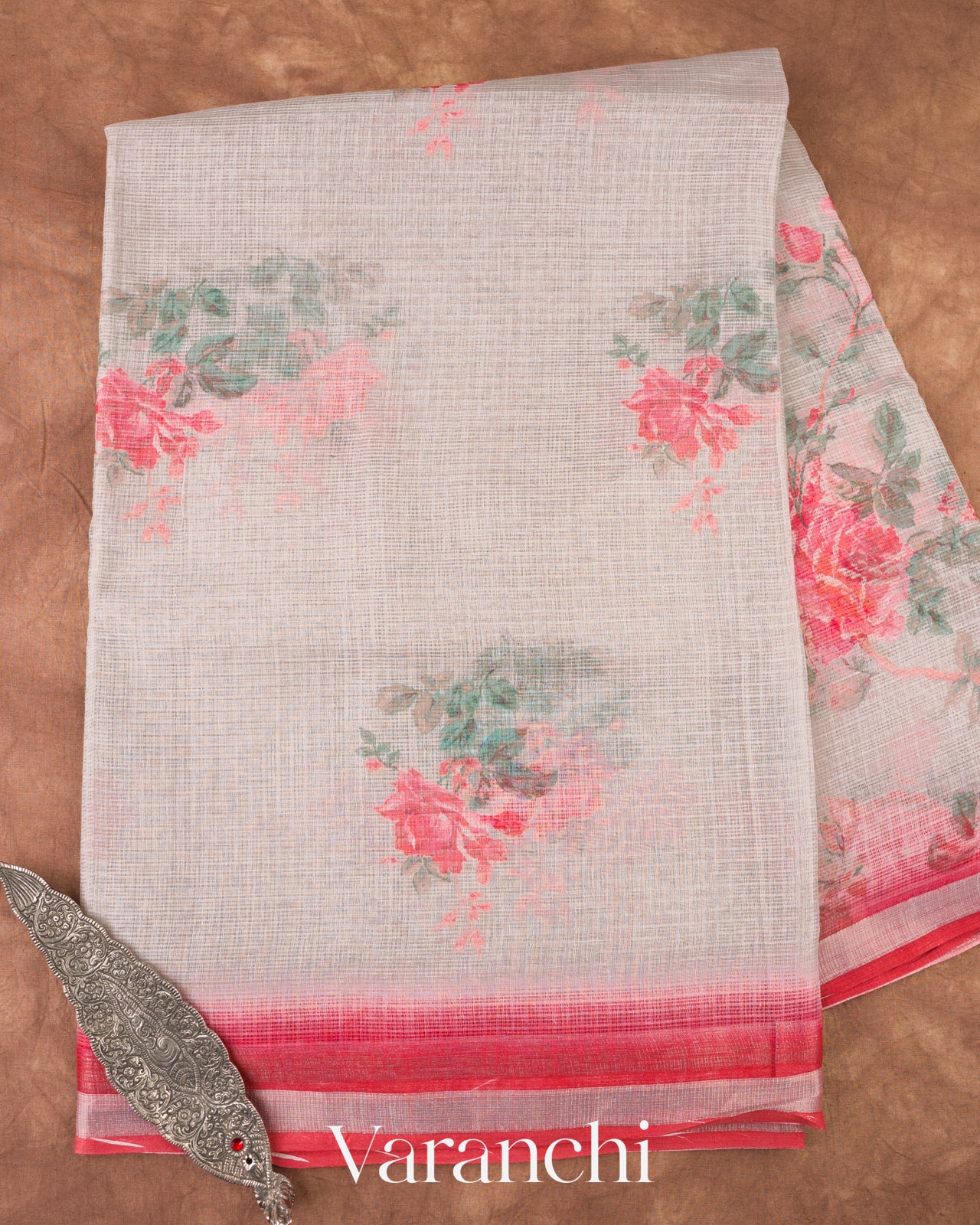 Soft Off-White Kota Silk Cotton Saree