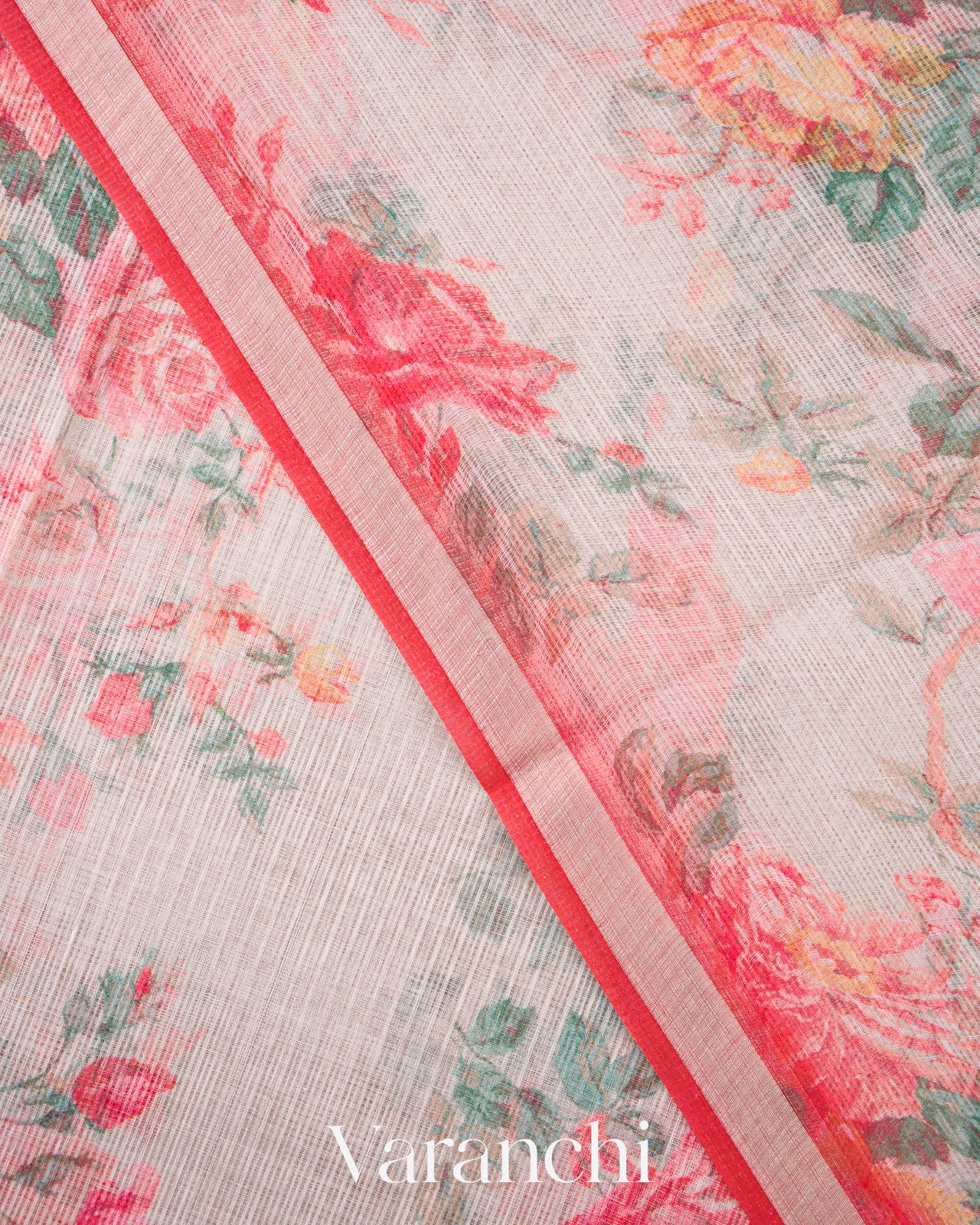 Soft Off-White Kota Silk Cotton Saree