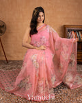 Blush Pink Digital Printed Kota Cotton Saree