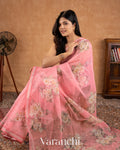 Blush Pink Digital Printed Kota Cotton Saree