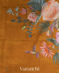 Burnt Mustard Digital Printed Kota Cotton Saree