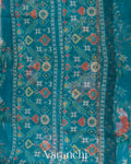 Teal Blue Digital Printed Kota Cotton Saree