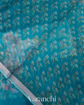 Teal Blue Digital Printed Kota Cotton Saree