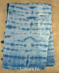 Ink Blue And Powder Blue Shibori Kota Cotton Saree