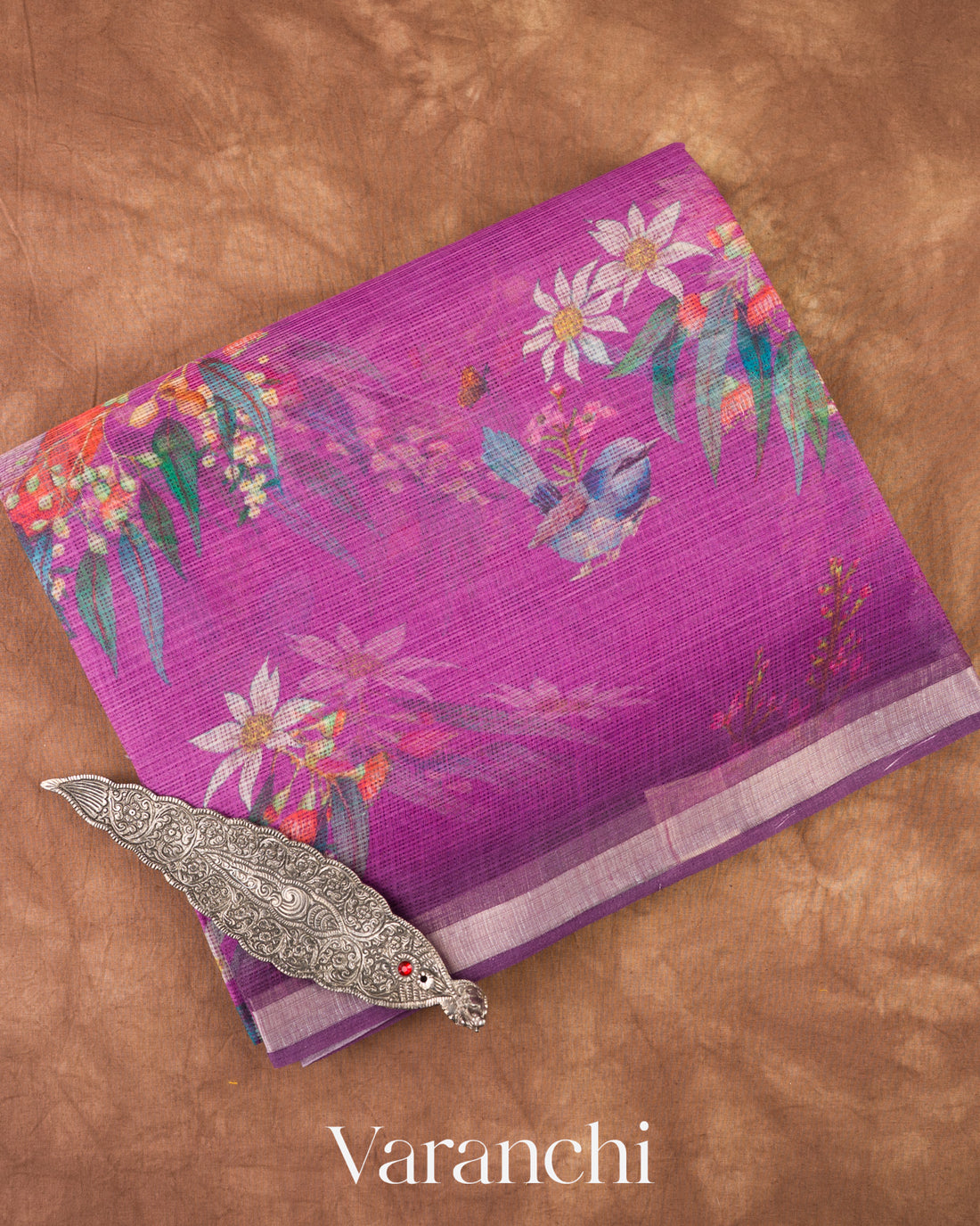 Magenta Kota Cotton Saree