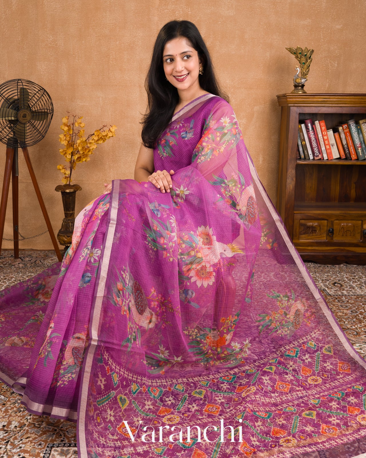 Magenta Kota Cotton Saree