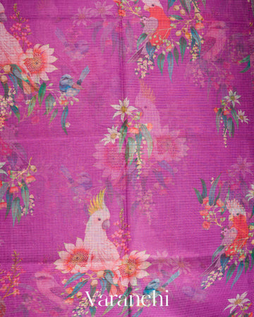 Magenta Kota Cotton Saree