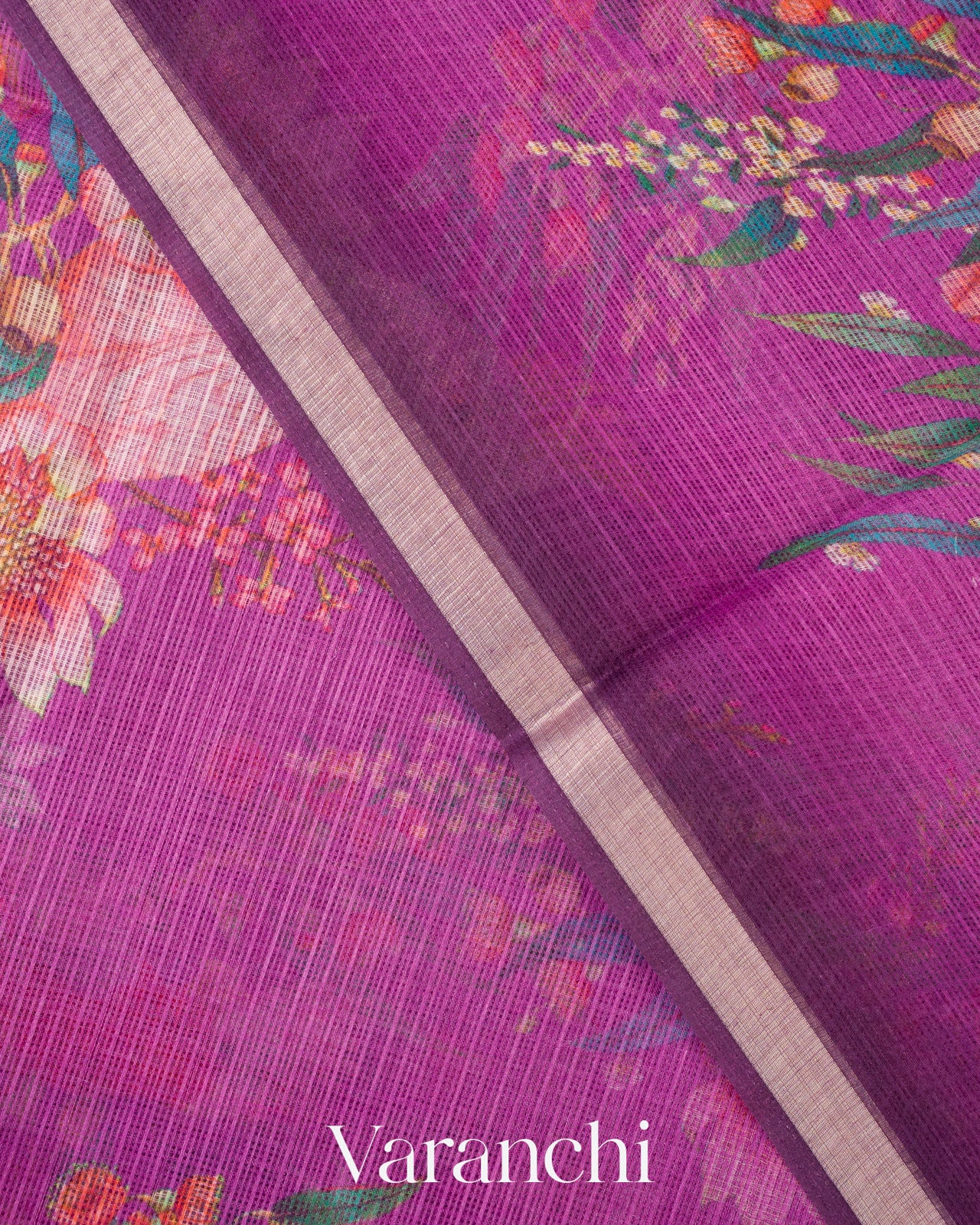 Magenta Kota Cotton Saree
